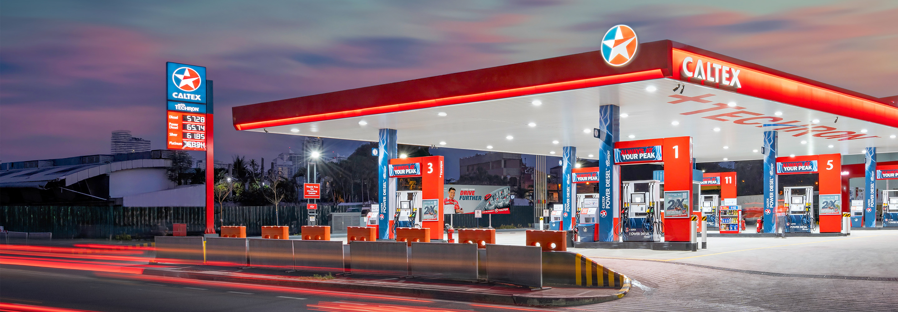 Caltex station against a blue sky