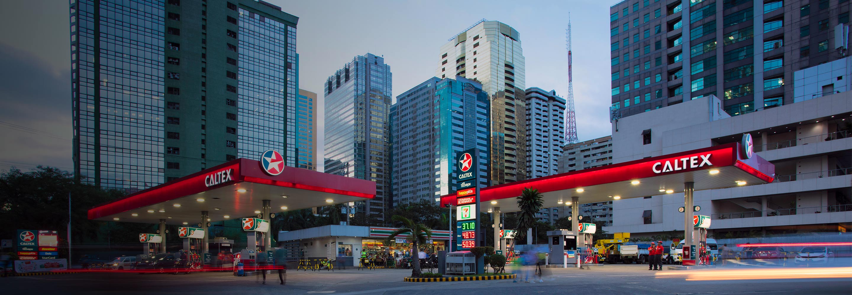 Caltex station against a blue sky