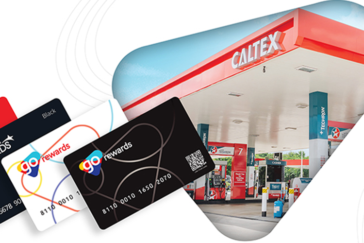 Caltex station with various Go Rewards cards