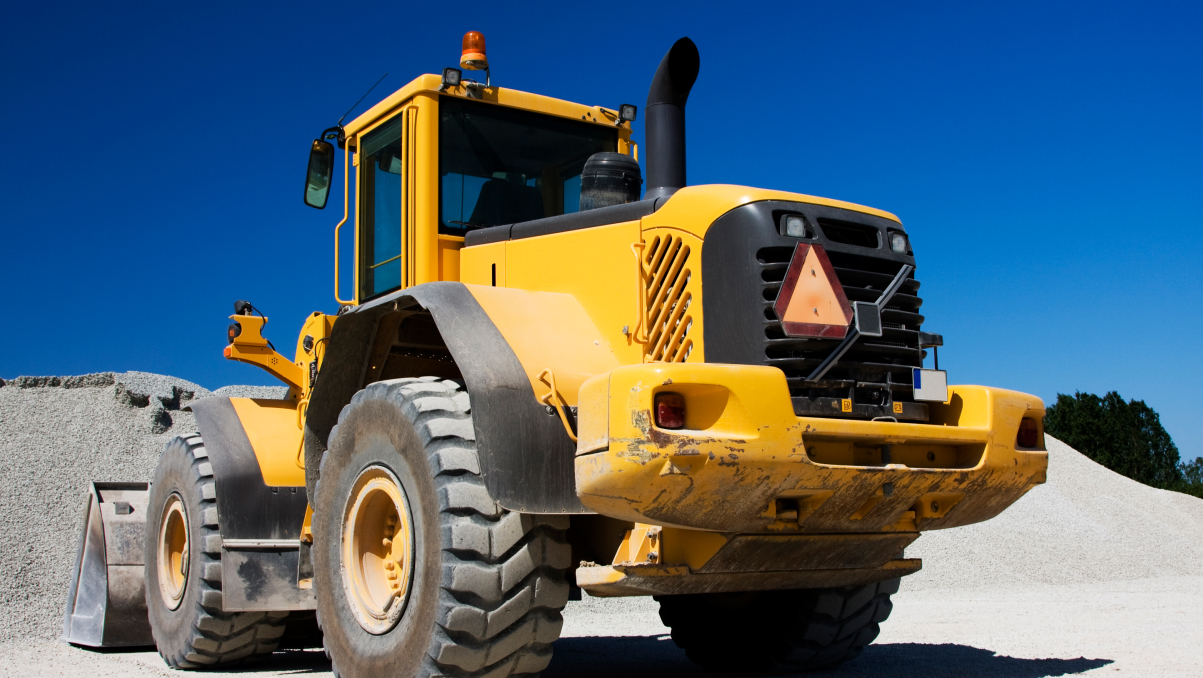 Yellow construction vehicle onsite