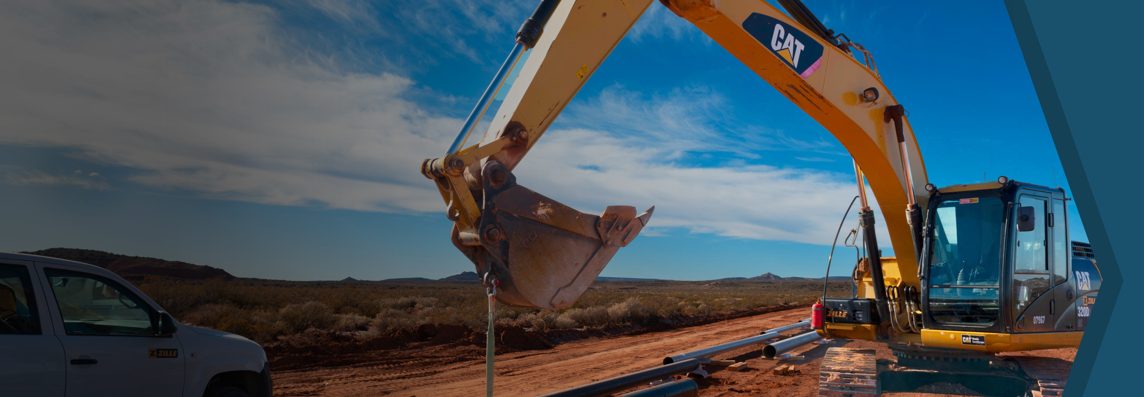 Excavator at a construction site