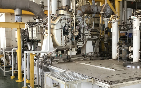 Pipes in a manufacturing facility