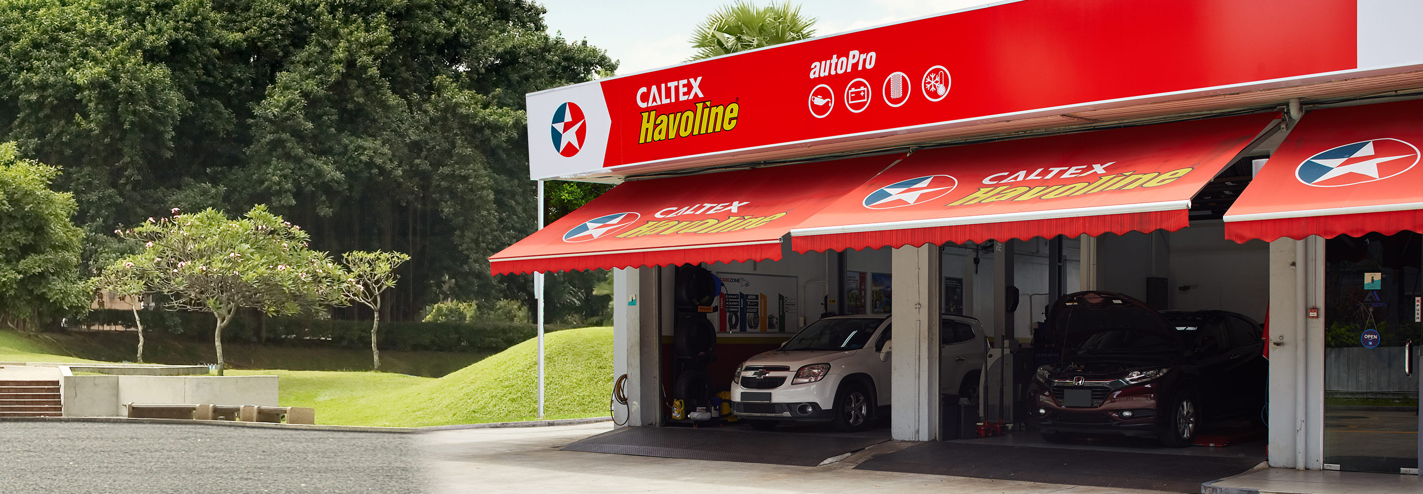 Roof of a Havoline autoPro workshop