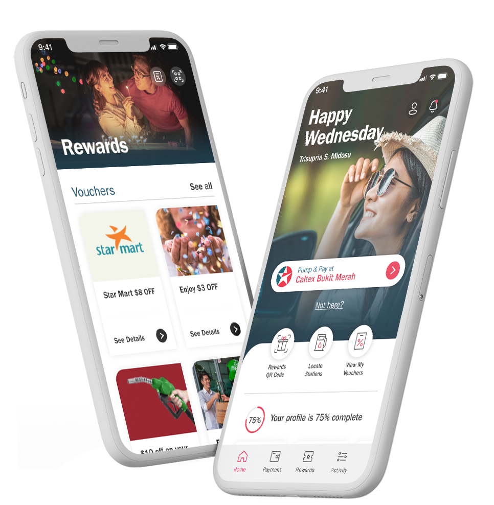 Mobile phones with CaltexGO app